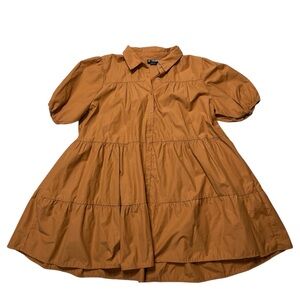 Tan Collared Button Up Dress | Women’s Large